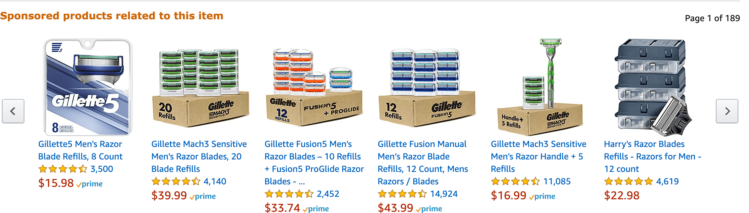 sponsored products related to razors on amazon